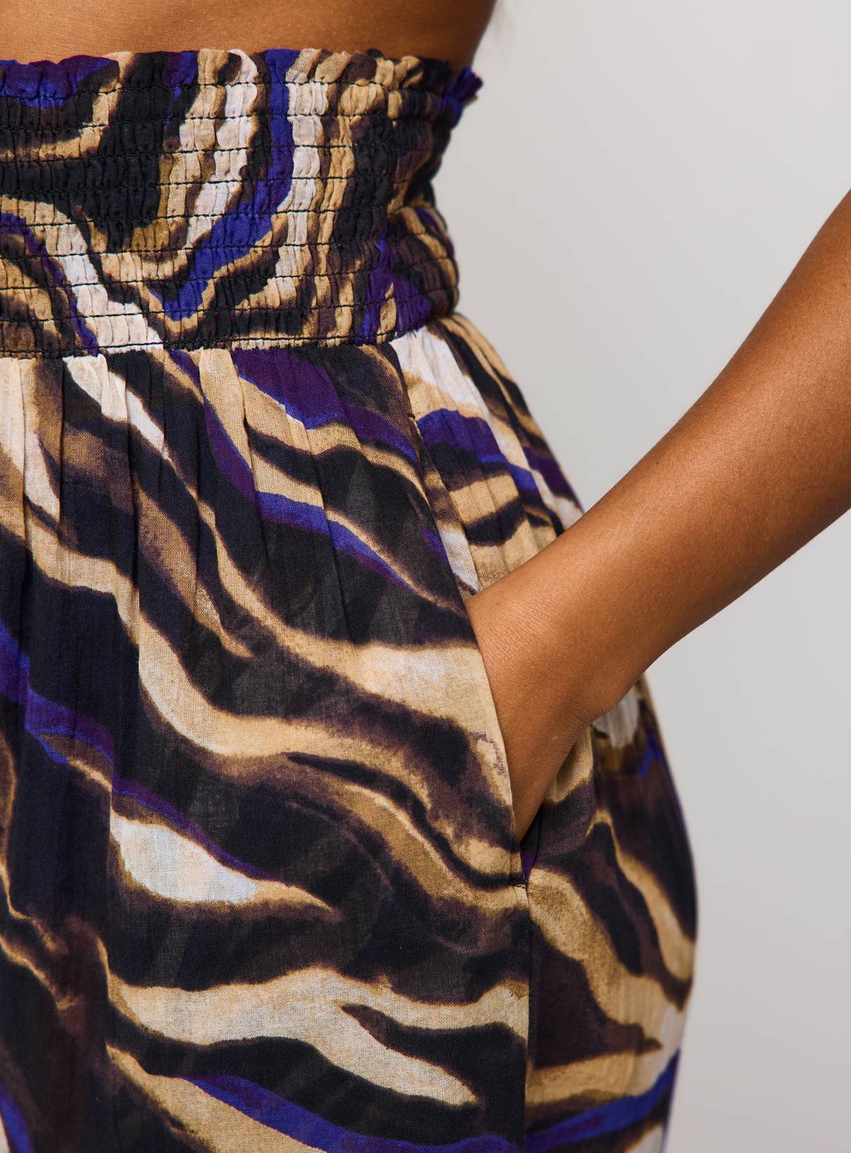 Wave Print Wide Leg Cover Up Trousers S - Image 4